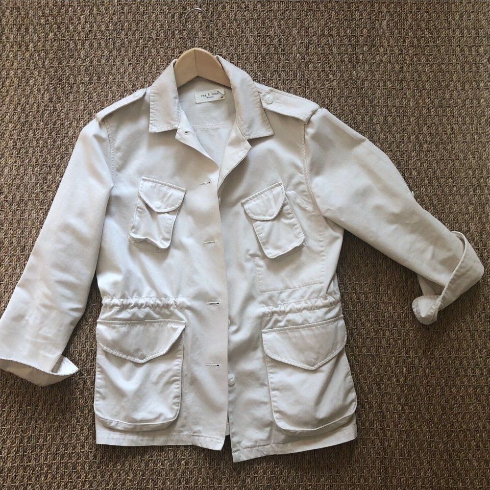 Rag & Bone Ohara Field Jacket in Ecru,  Size Small